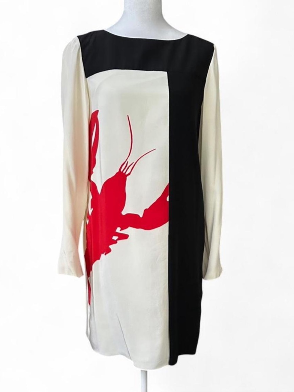Tibi silk lobster print shift dress
